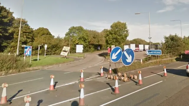 Entrance to Sandbach services