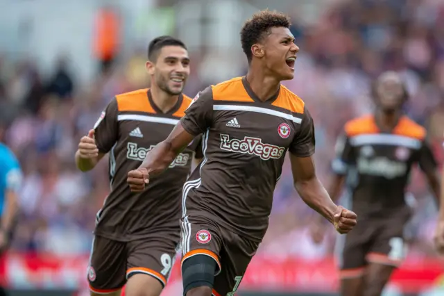 Ollie Watkins celebrates his equaliser against Stoke