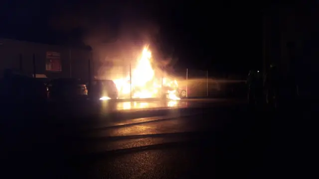 A car on fire