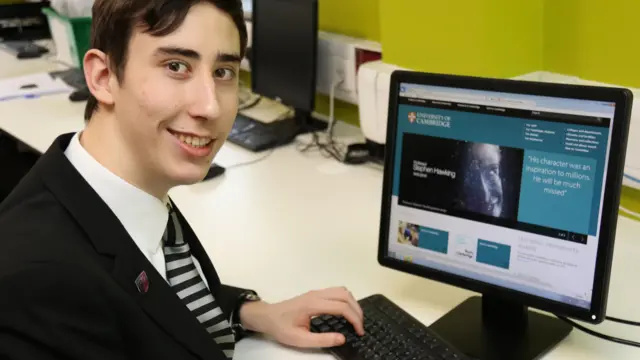 Jack Parkinson on a computer