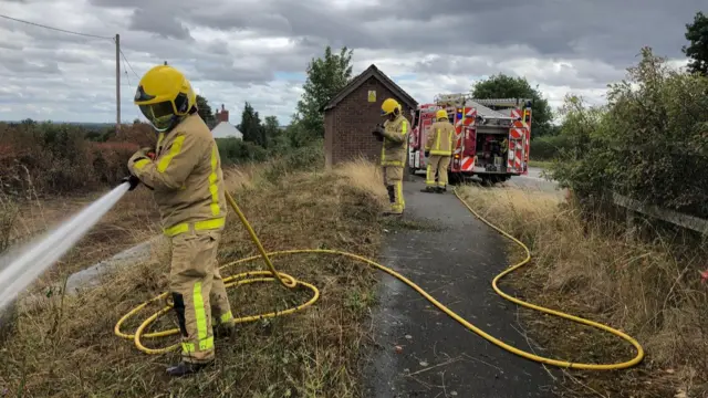 Fire crew tackling Hinstock fire