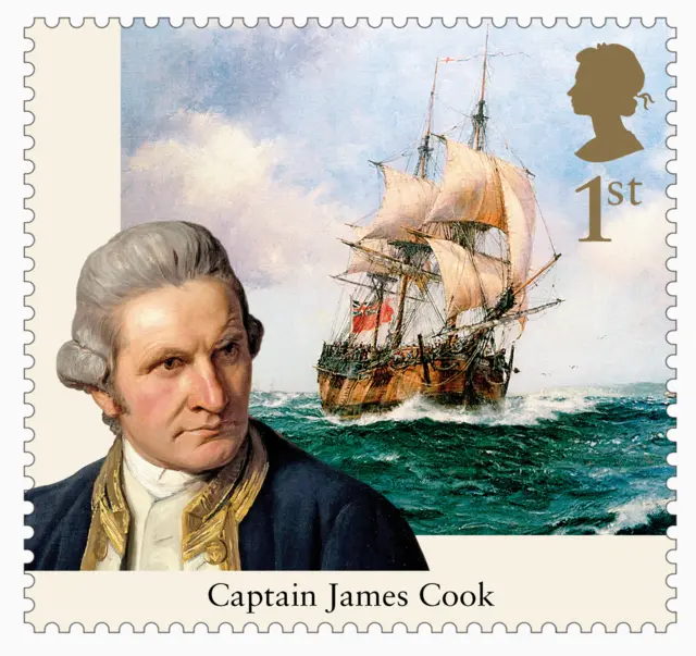 Captain Cook on a stamp