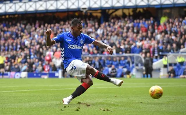 Alfredo Morelos knocked in the opening goal against St Mirren on Sunday