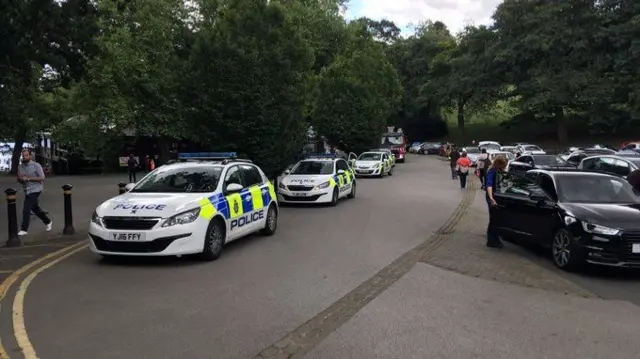 Police cars at Roundhay park