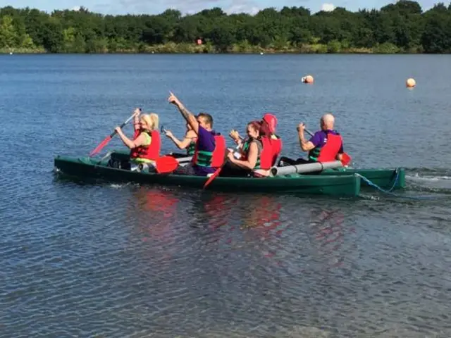 People rowing a boat