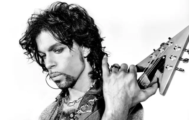 Prince with guitar
