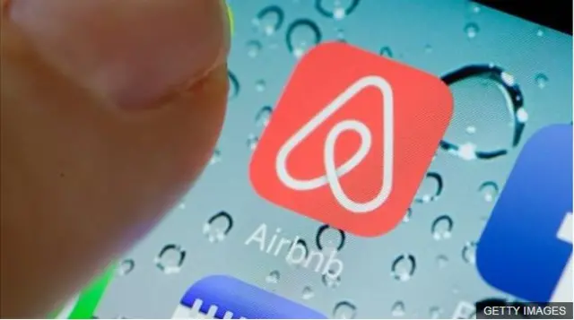 Airbnb app on phone