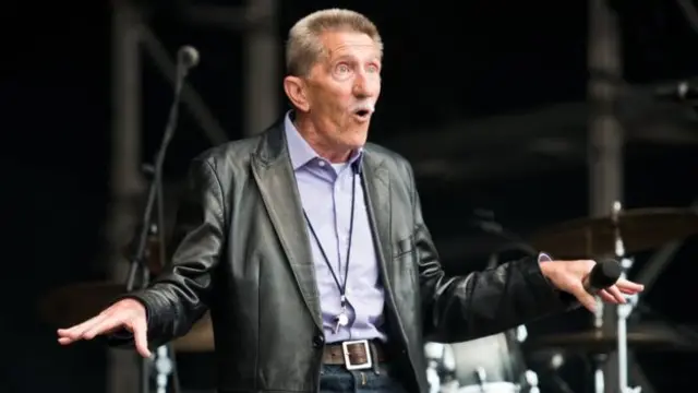 Barry Chuckle on stage