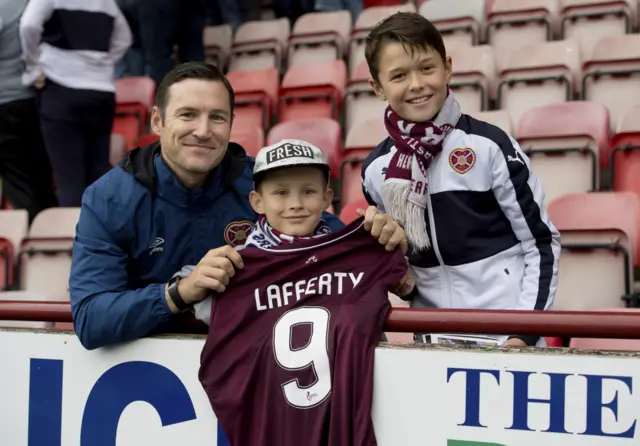 Fans with Kyle Lafferty's shirt