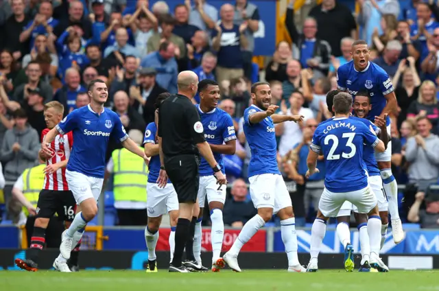 Theo Walcott celebrates