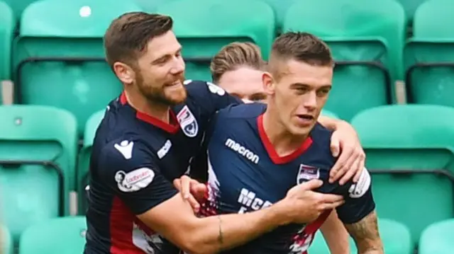 Ross County celebrate Josh Mullin's goal