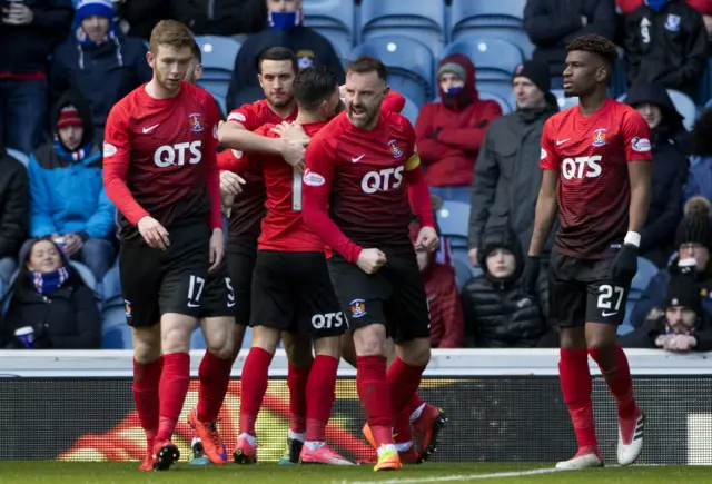 Kris Boyd celebrates scoring against Rangers