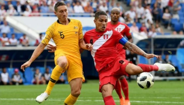 Mark Milligan (left) in action for Australia