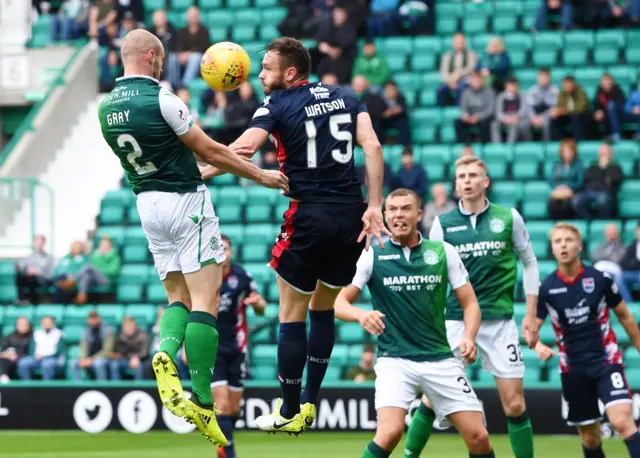 David Gray heads Hibs level