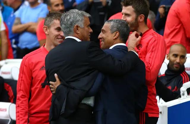 Jose Mourinho and Chris Hughton