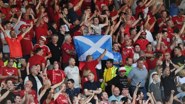 Aberdeen fans in Burnley