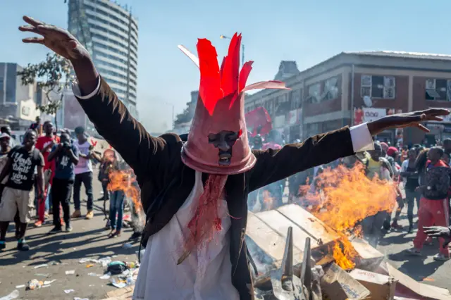 Protester in Harare