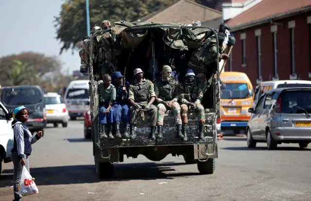 Soldiers in a truck