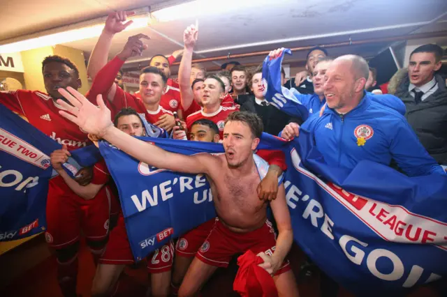 Accrington celebrate promotion to League One