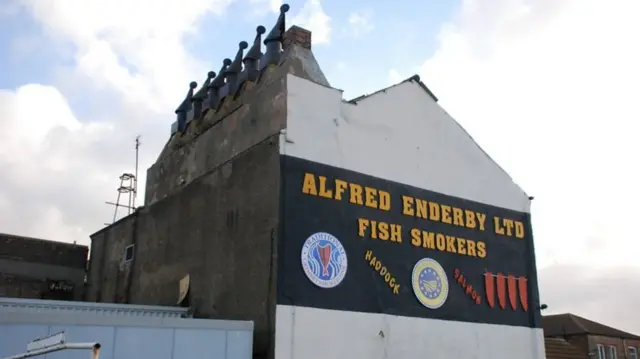 The gable end of Alfred Enderby's smoke house in Grimsby