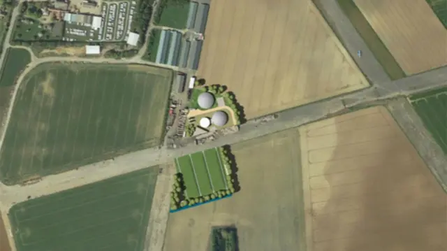 Aerial view of biomass plant in Hibaldstow