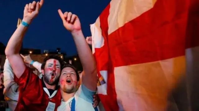 England fans celebrating during World Cup