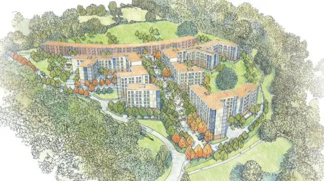 Artists' impression of the new student flats