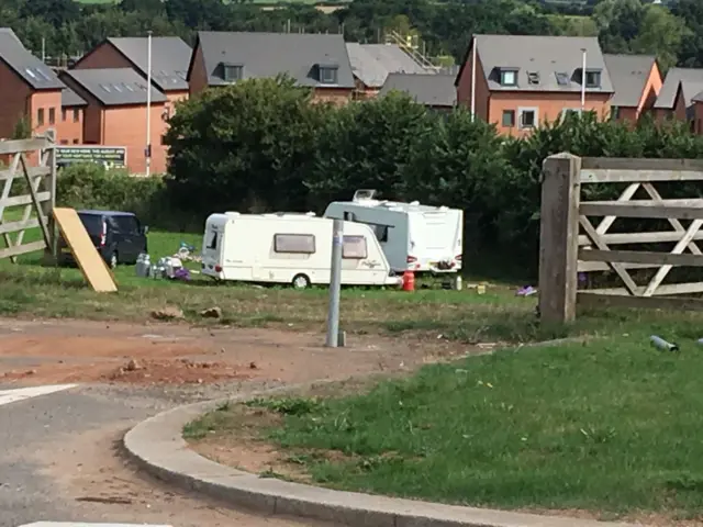 Travellers on the site of the Exeter Science Park