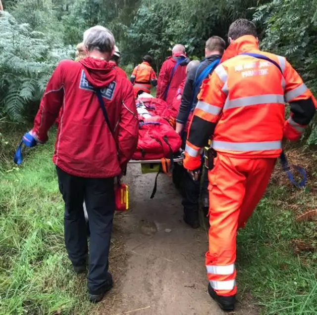 Stretcher being carried