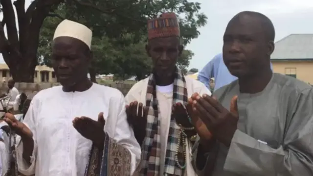 Muslims praying in Bauchi, Nigeria