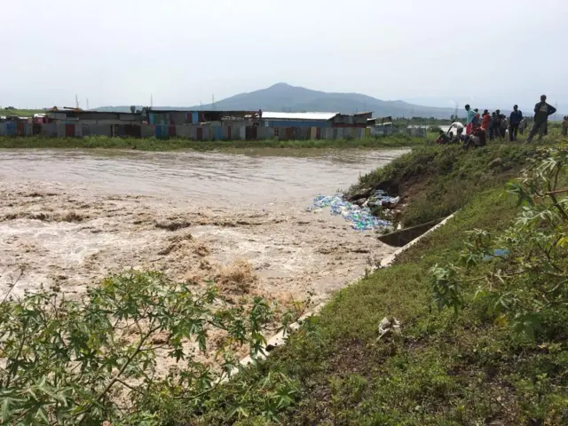 A photo of the flooding