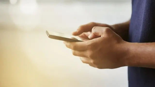 Man using a smartphone