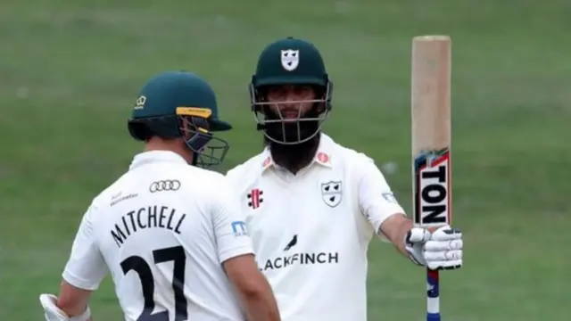 Moeen celebrating