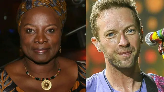 Coldplay frontman Chris Martin and Benin's Angelique Kidjo