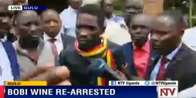 creen grab showing Bobi Wine