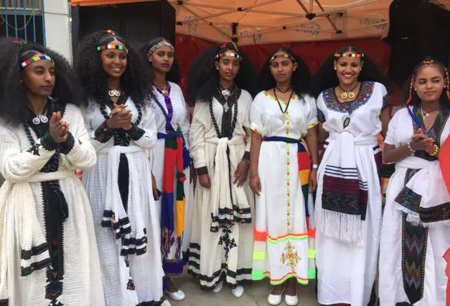 Ethiopian women in traditional dress