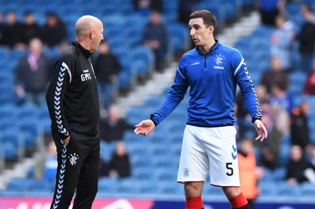 Rangers assistant Gary McAllister and Lee Wallace