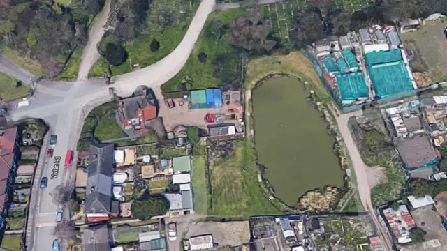 Aerial view of pool