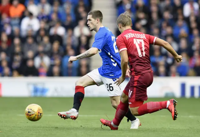 Ryan Kent in action for Rangers