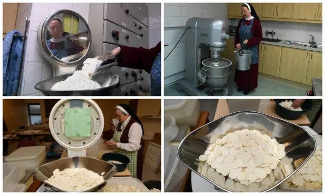 Nun making communion wafers ahead of the Pope's visit to Ireland