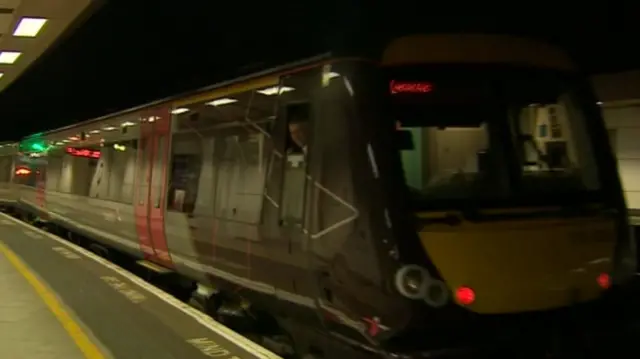 Train leaving the platform