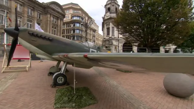 Replica plane in Victoria Square, Birmingham