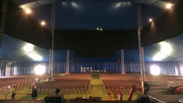 Seats being installed at one of the music venues