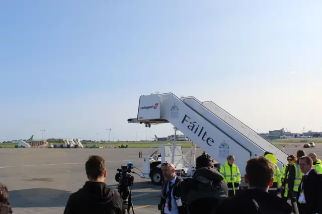 Waiting at Dublin Airport for Pope Francis