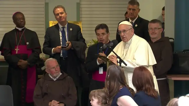 Pope Francis at the Capuchin Centre in Dublin