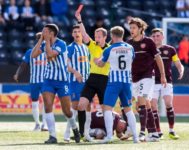 Gary Dicker is sent off