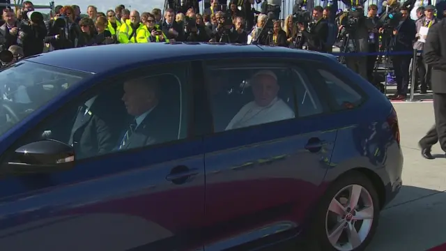 Pope Francis leaves Dublin Airport