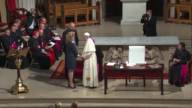 Pope listens to newly-engaged couple Sinead and Dennis