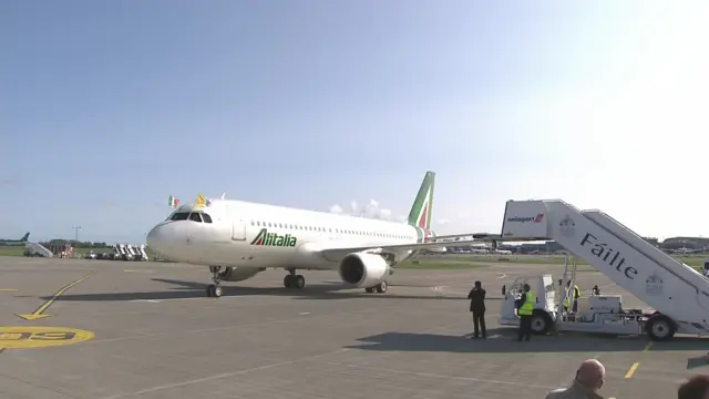 Stairs coming into place at Dublin Airport