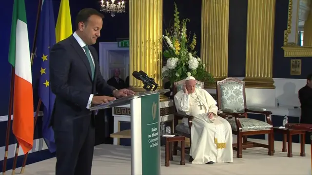 Pope Francis and Leo Varadkar at Dublin Castle